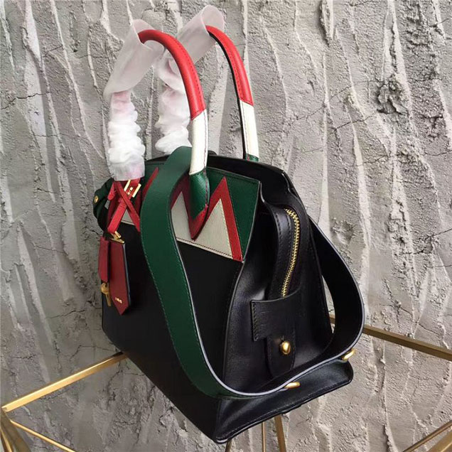 Prada Paradigme Saffiano 30cm Bag 1BA103 Calfskin Leather Fall Winter 2017 Bag Collection Black Red