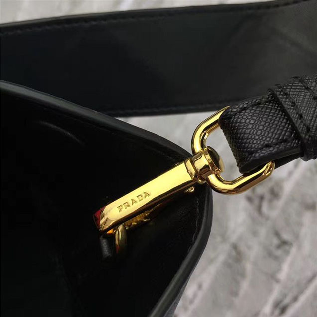 Prada Paradigme Saffiano 30cm Bag 1BA103 Calfskin Leather Fall Winter 2017 Bag Collection Black Red