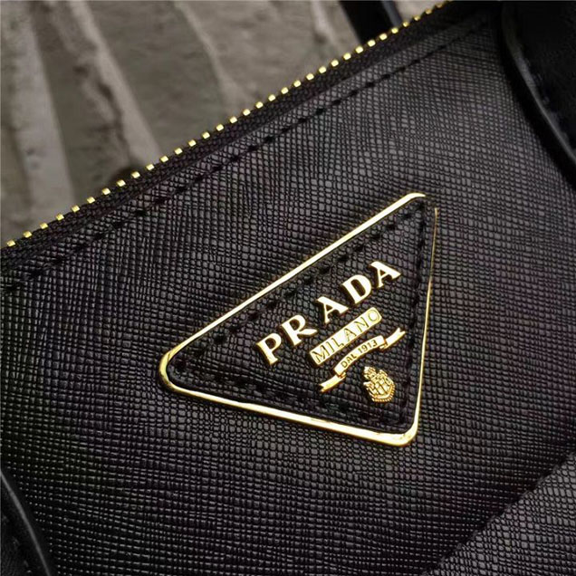 Prada Paradigme Saffiano 30cm Bag 1BA103 Calfskin Leather Fall Winter 2017 Bag Collection Black Red