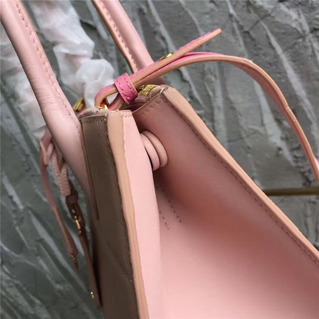 Prada Paradigme Saffiano 30cm Bag 1BA103 Calfskin Leather Fall Winter 2017 Bag Collection Pink White