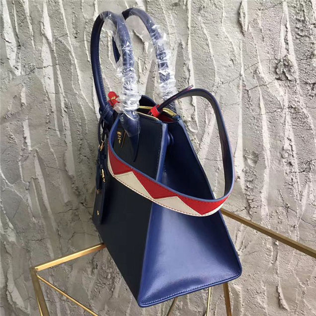 Prada Paradigme Saffiano 30cm Bag 1BA103 Calfskin Leather Fall Winter 2017 Bag Collection Blue Red White