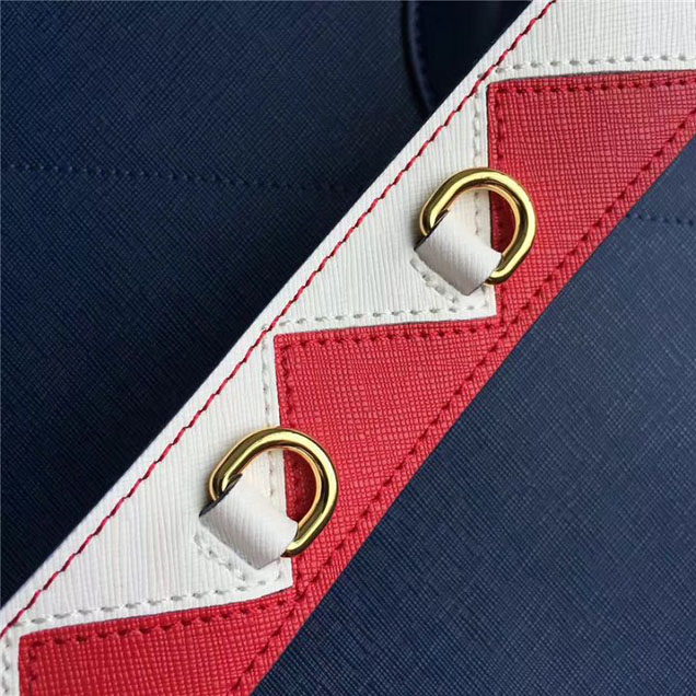 Prada Paradigme Saffiano 30cm Bag 1BA103 Calfskin Leather Fall Winter 2017 Bag Collection Blue Red White