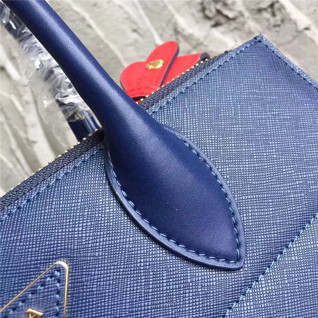 Prada Paradigme Saffiano 30cm Bag 1BA103 Calfskin Leather Fall Winter 2017 Bag Collection Blue Red White