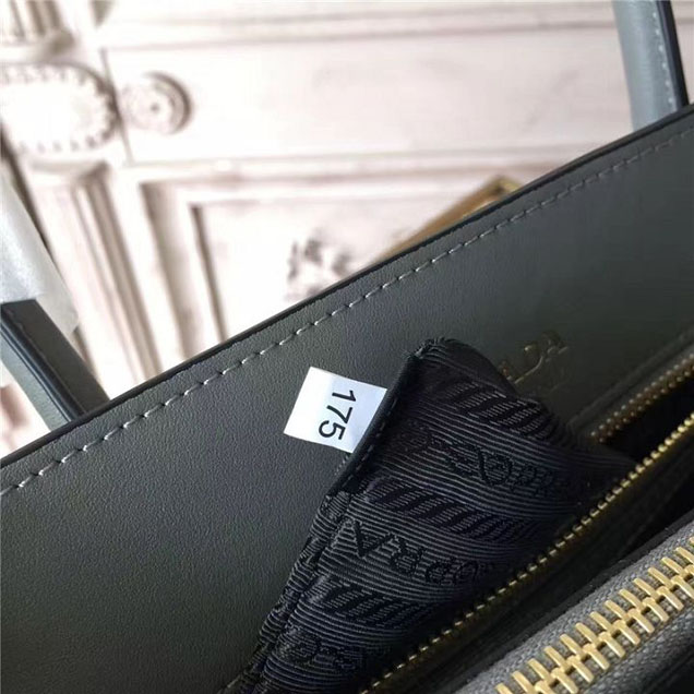 Prada Bibliothèque Saffiano 30cm Bag 1BA153 Calfskin Leather Fall Winter 2017 Bag Collection Grey White