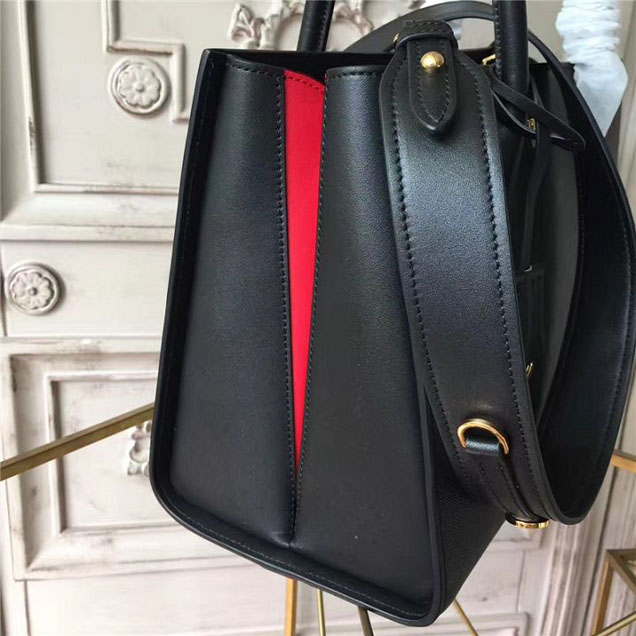 Prada Bibliothèque Saffiano 30cm Bag 1BA153 Calfskin Leather Fall Winter 2017 Bag Collection Black Red