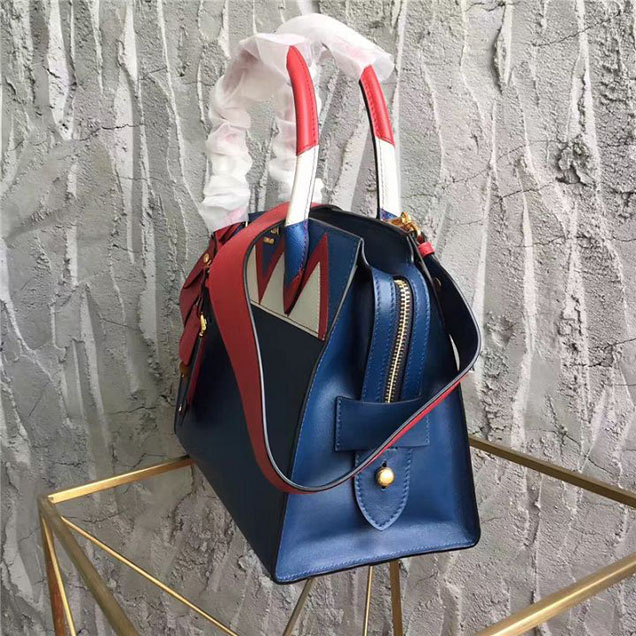 Prada Paradigme Saffiano 30cm Bag 1BA103 Calfskin Leather Fall Winter 2017 Bag Collection Baltic Blue Red
