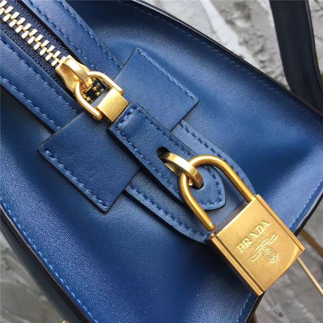 Prada Paradigme Saffiano 30cm Bag 1BA103 Calfskin Leather Fall Winter 2017 Bag Collection Baltic Blue Red
