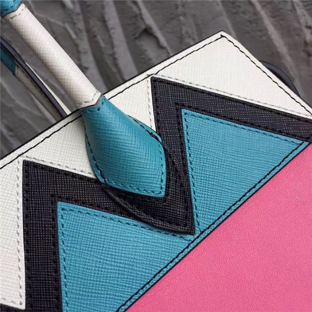 Prada Paradigme Saffiano 30cm Bag 1BA103 Calfskin Leather Fall Winter 2017 Bag Collection Begonia Pink Jade Green