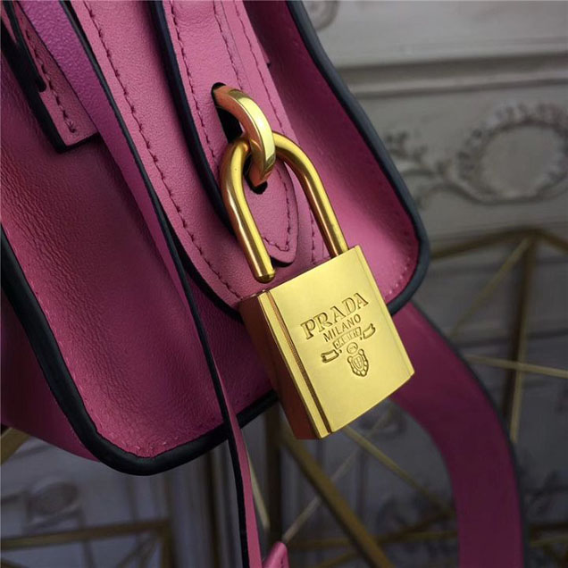 Prada Esplanade Saffiano Shoulder Bag 22cm 1BH049 Calfskin Leather Fall Winter 2017 Bag Collection Begonia Pink Jade Green