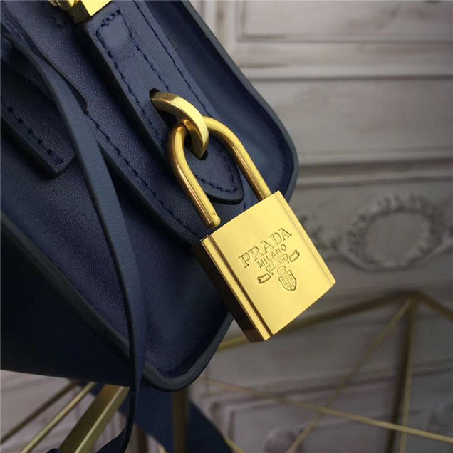 Prada Esplanade Saffiano Shoulder Bag 22cm 1BH049 Calfskin Leather Fall Winter 2017 Bag Collection Baltic Blue Red