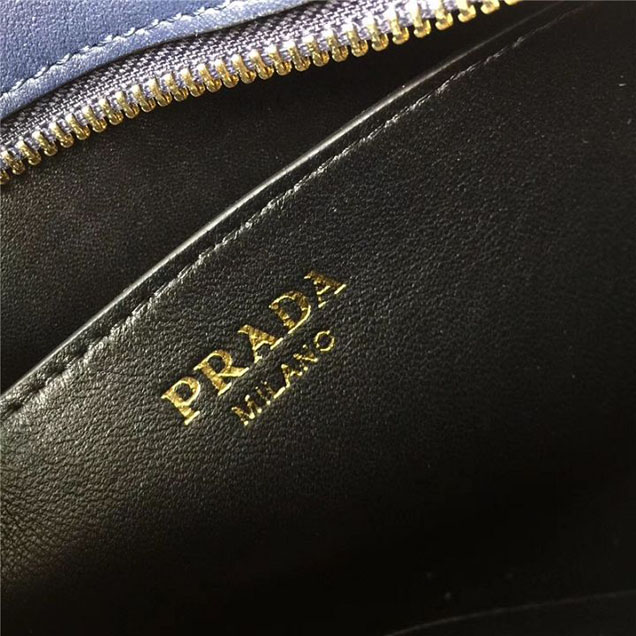 Prada Esplanade Saffiano Shoulder Bag 22cm 1BH049 Calfskin Leather Fall Winter 2017 Bag Collection Baltic Blue Red