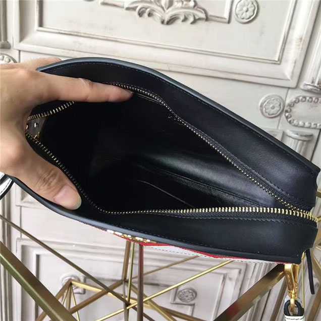 Prada Esplanade Saffiano Shoulder Bag 22cm 1BH049 Calfskin Leather Fall Winter 2017 Bag Collection Black Red