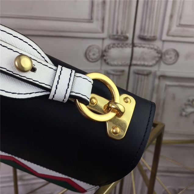 Prada Esplanade Saffiano Shoulder Flap Bag 22cm 1BH049 Calfskin Leather Fall Winter 2017 Bag Collection Black Red
