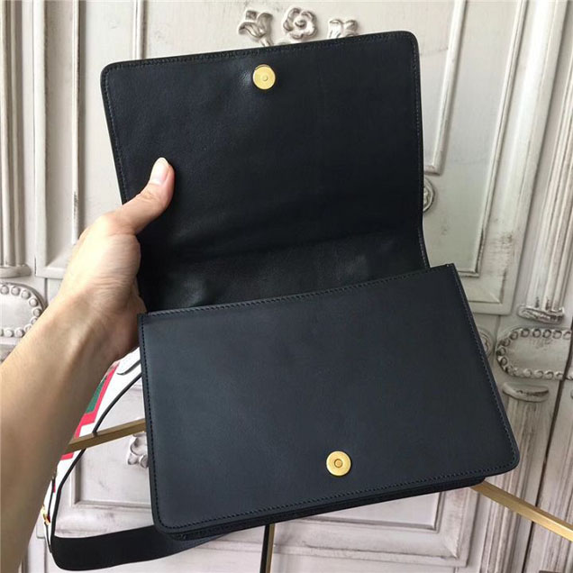 Prada Esplanade Saffiano Shoulder Flap Bag 22cm 1BH049 Calfskin Leather Fall Winter 2017 Bag Collection Black Red