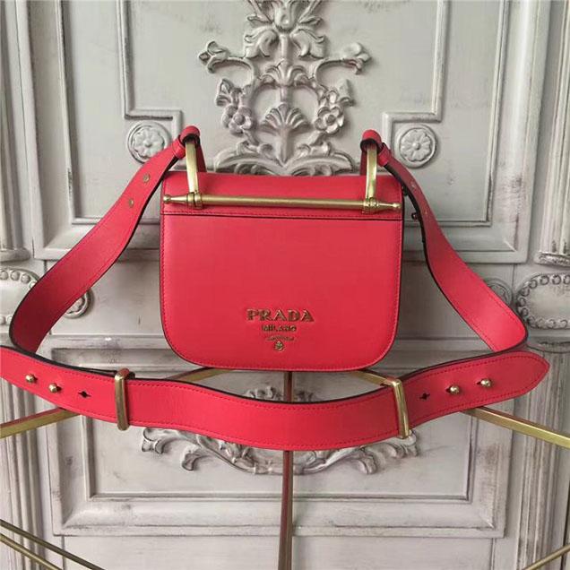 Prada Pionnière Bag 16cm 1BH070 Calfskin Leather Fall Winter 2017 Bag Collection Red