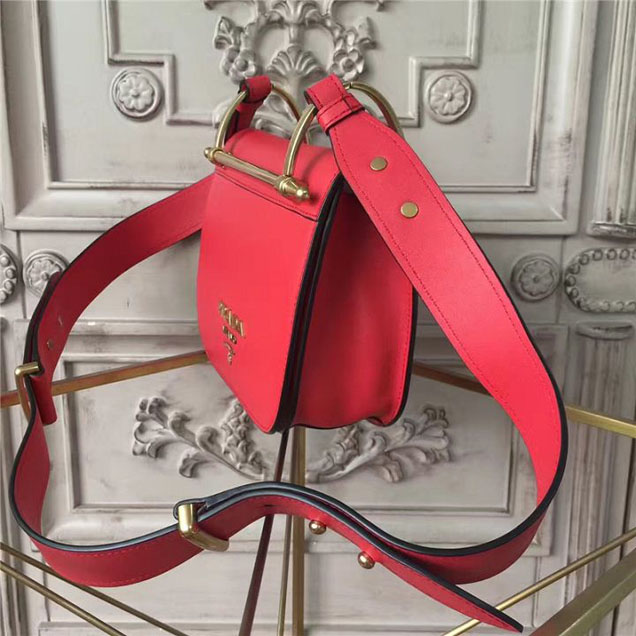 Prada Pionnière Bag 16cm 1BH070 Calfskin Leather Fall Winter 2017 Bag Collection Red