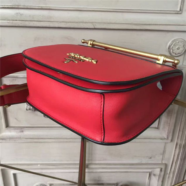 Prada Pionnière Bag 16cm 1BH070 Calfskin Leather Fall Winter 2017 Bag Collection Red