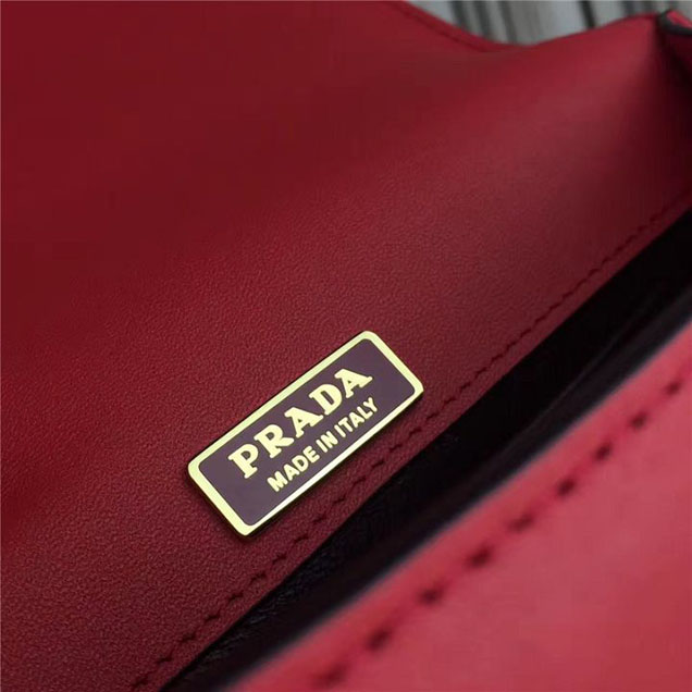 Prada Pionnière Bag 16cm 1BH070 Calfskin Leather Fall Winter 2017 Bag Collection Red