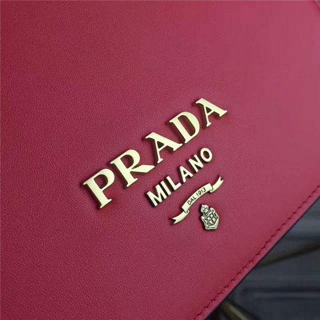 Prada Pionnière Bag 16cm 1BH070 Calfskin Leather Fall Winter 2017 Bag Collection Red