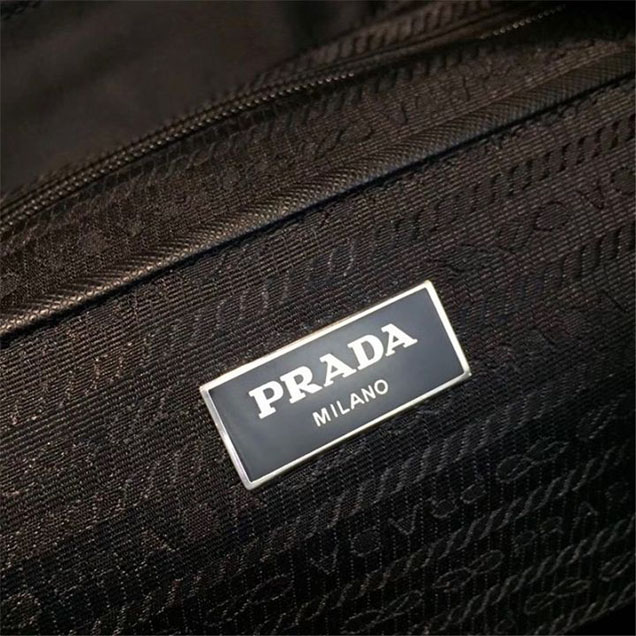 Prada Nylon Quilted Fabric Single Handle Backpack 30cm Bag 1BZ811 Calfskin Leather Fall Winter 2017 Collection Black