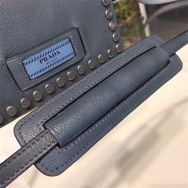 Prada Etiquette Bag 18cm 1BP006 Calfskin Leather Fall Winter 2017 Collection Light Blue