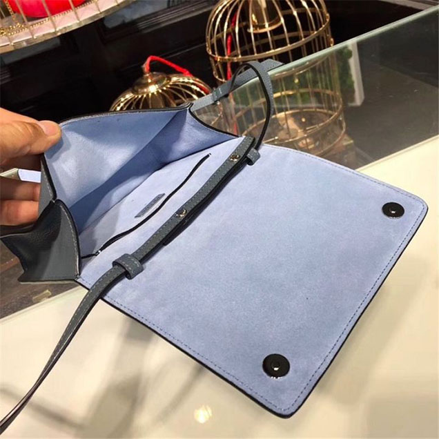 Prada Etiquette Bag 18cm 1BP006 Calfskin Leather Fall Winter 2017 Collection Light Blue