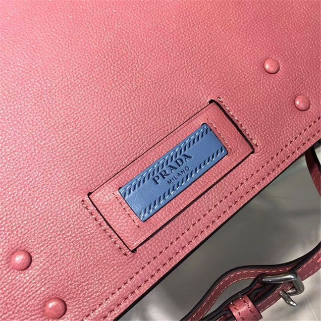 Prada Etiquette Bag 28cm 1BD085 Calfskin Leather Fall Winter 2017 Collection Pink