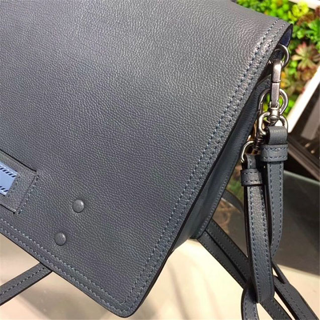 Prada Etiquette Bag 28cm 1BD085 Calfskin Leather Fall Winter 2017 Collection Light Blue