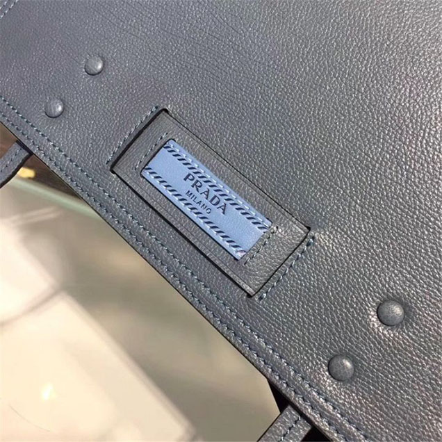 Prada Etiquette Bag 28cm 1BD085 Calfskin Leather Fall Winter 2017 Collection Light Blue