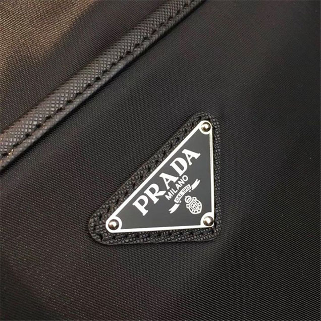 Prada Nylon Shoulder 27cm Bag BR4997 Calfskin Leather Fall Winter 2017 Collection Black