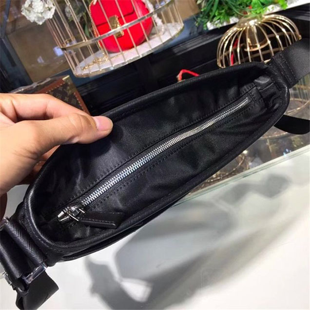 Prada Nylon Shoulder 27cm Bag BR4997 Calfskin Leather Fall Winter 2017 Collection Black