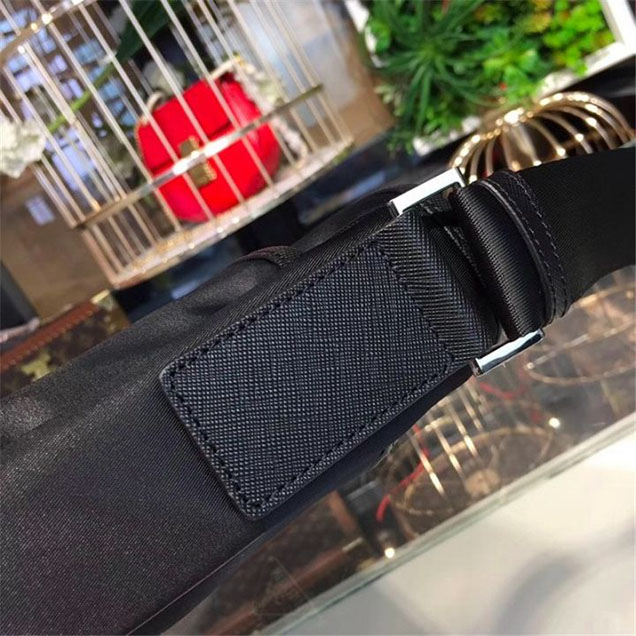 Prada Nylon Shoulder 27cm Bag BR4997 Calfskin Leather Fall Winter 2017 Collection Black