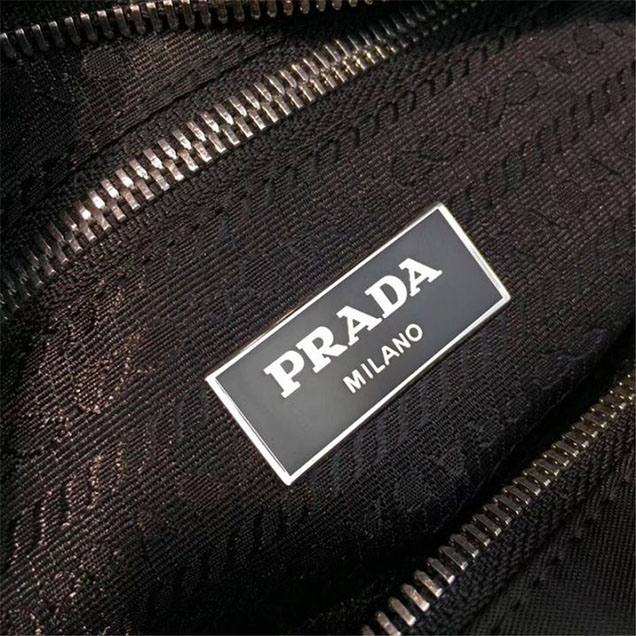 Prada Nylon Shoulder 27cm Bag BR4997 Calfskin Leather Fall Winter 2017 Collection Black