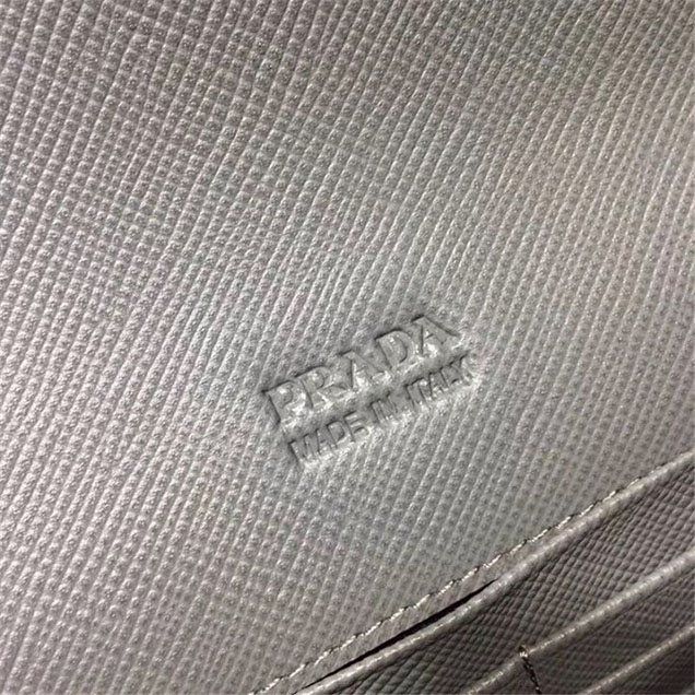 Prada Saffiano Leather Flap Bag 25cm Bag 2VF013 Calfskin Leather Fall Winter 2017 Collection Grey