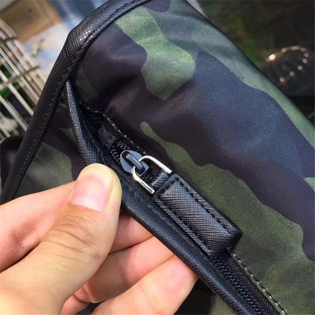 Prada Camouflage Nylon Flap Messenger Bag 26cm Bag 2VD769 Calfskin Leather Fall Winter 2017 Collection Green