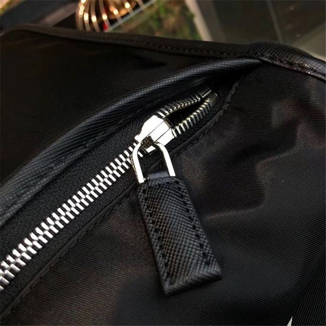 Prada Nylon Flap Messenger Bag 24cm Bag 2VD767 Calfskin Leather Fall Winter 2017 Collection Black