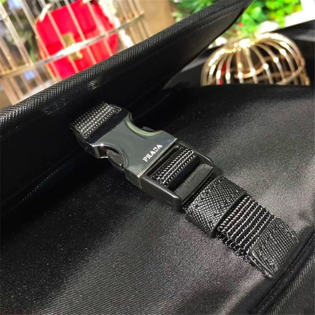 Prada Nylon Flap Messenger Bag 29cm Bag 2VD768 Calfskin Leather Fall Winter 2017 Collection Black