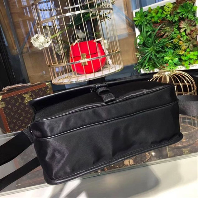 Prada Nylon Flap Messenger Bag 29cm Bag 2VD768 Calfskin Leather Fall Winter 2017 Collection Black