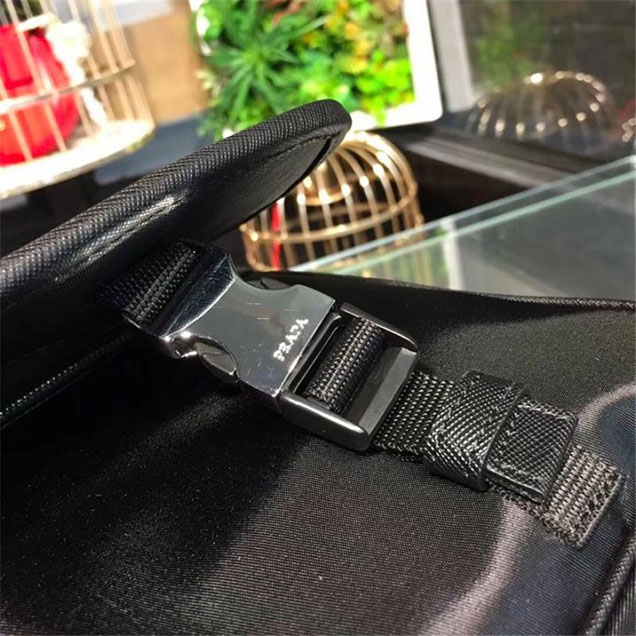 Prada Nylon Flap Messenger Bag 31cm Bag 2VD769 Calfskin Leather Fall Winter 2017 Collection Black