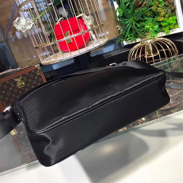 Prada Nylon Shoulder 27cm Bag BR4996 Calfskin Leather Fall Winter 2017 Collection Black