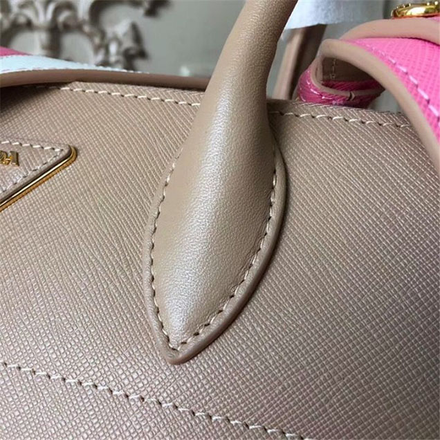 Prada Paradigme Saffiano 30cm Bag 1BA103 Calfskin Leather Fall Winter 2017 Bag Collection Nude Light Pink White