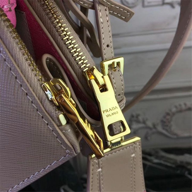 Prada Paradigme Saffiano 30cm Bag 1BA103 Calfskin Leather Fall Winter 2017 Bag Collection Nude Light Pink White