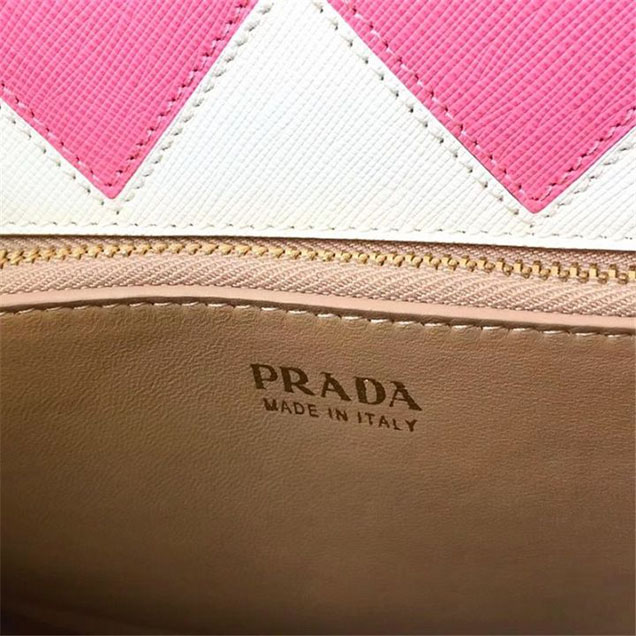 Prada Paradigme Saffiano 30cm Bag 1BA103 Calfskin Leather Fall Winter 2017 Bag Collection Nude Light Pink White