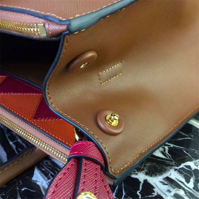 Prada Paradigme Saffiano 30cm Bag 1BA103 Calfskin Leather Fall Winter 2017 Bag Collection Brown Burgundy Orange