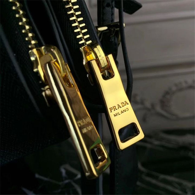 Prada Paradigme Saffiano 30cm Bag 1BA103 Calfskin Leather Fall Winter 2017 Bag Collection Black Light Pink
