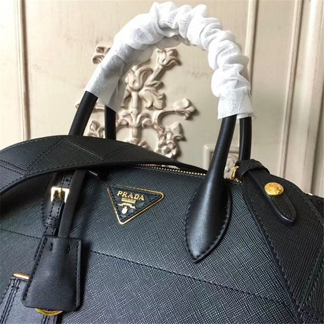 Prada Paradigme Saffiano 30cm Bag 1BA103 Calfskin Leather Fall Winter 2017 Bag Collection Black