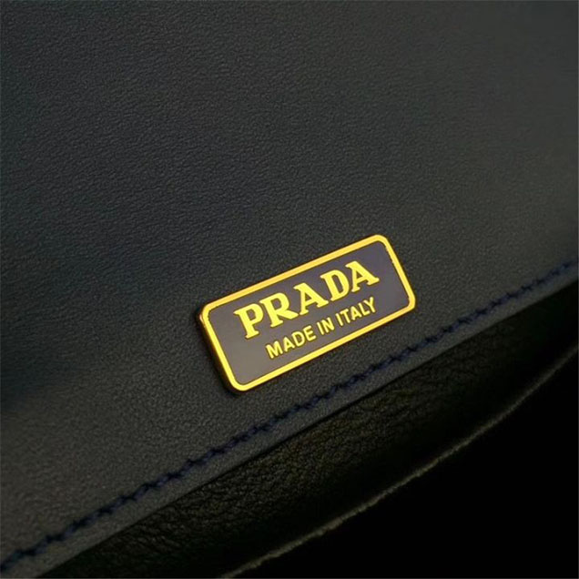 Prada Animalier Lion Head 20cm Bag 1BD089 Calfskin Leather Fall Winter 2017 Bag Collection Blue Black