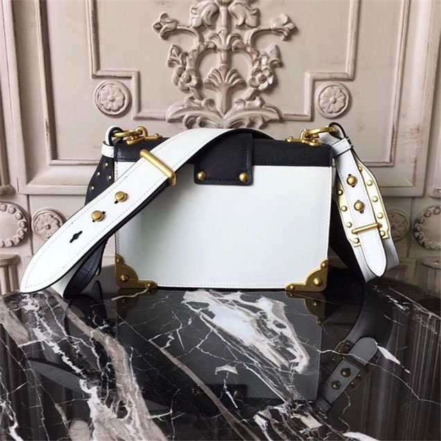 Prada Animalier Lion Head 20cm Bag 1BD089 Calfskin Leather Fall Winter 2017 Bag Collection White Black
