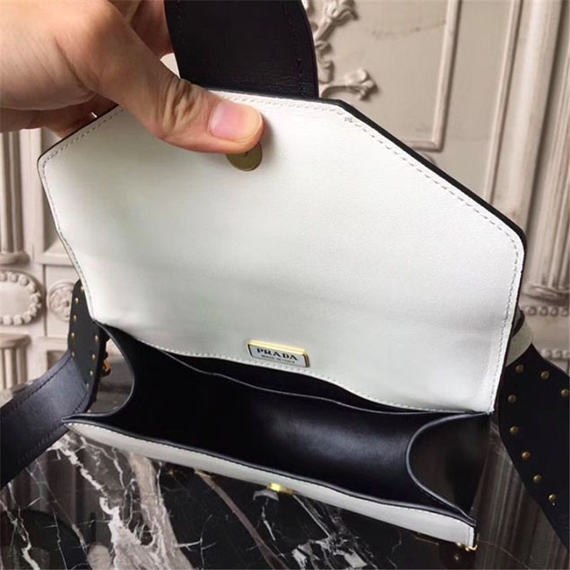 Prada Animalier Lion Head 20cm Bag 1BD089 Calfskin Leather Fall Winter 2017 Bag Collection White Black