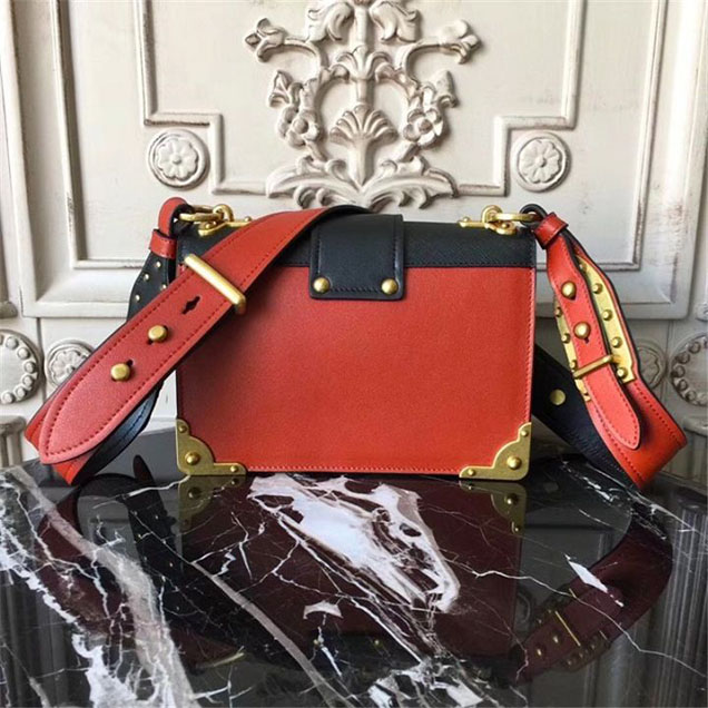 Prada Animalier Lion Head 20cm Bag 1BD089 Calfskin Leather Fall Winter 2017 Bag Collection Orange Black